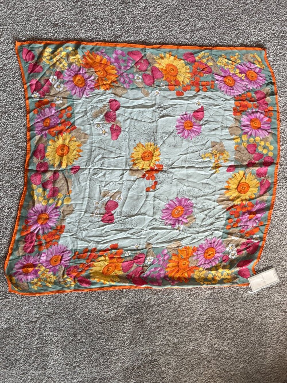 Vintage Trussardi Silk Scarf with CoA Attached